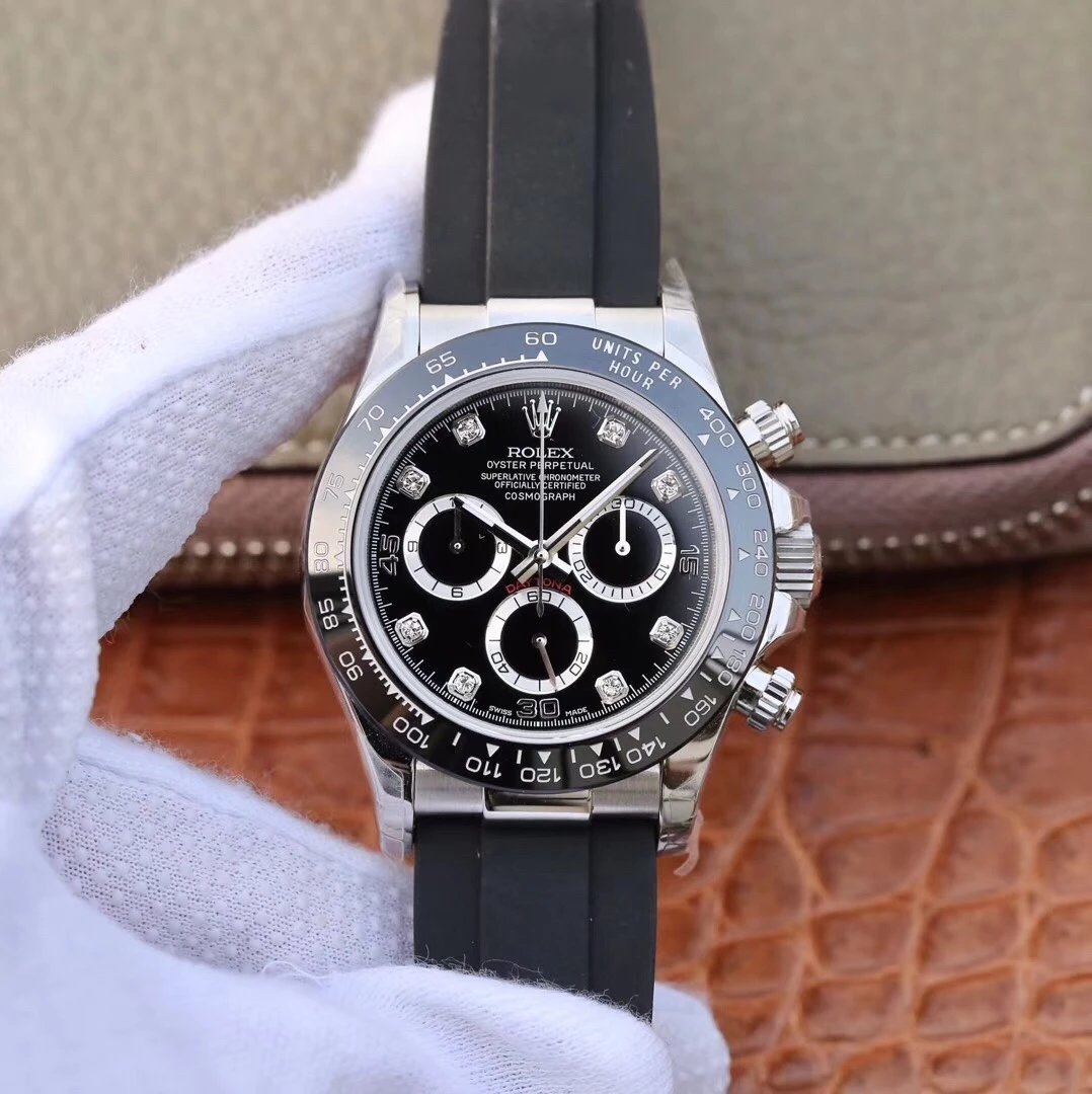 JH劳力士迪通拿系列m116519ln-0025黑盘胶带男士机械手表